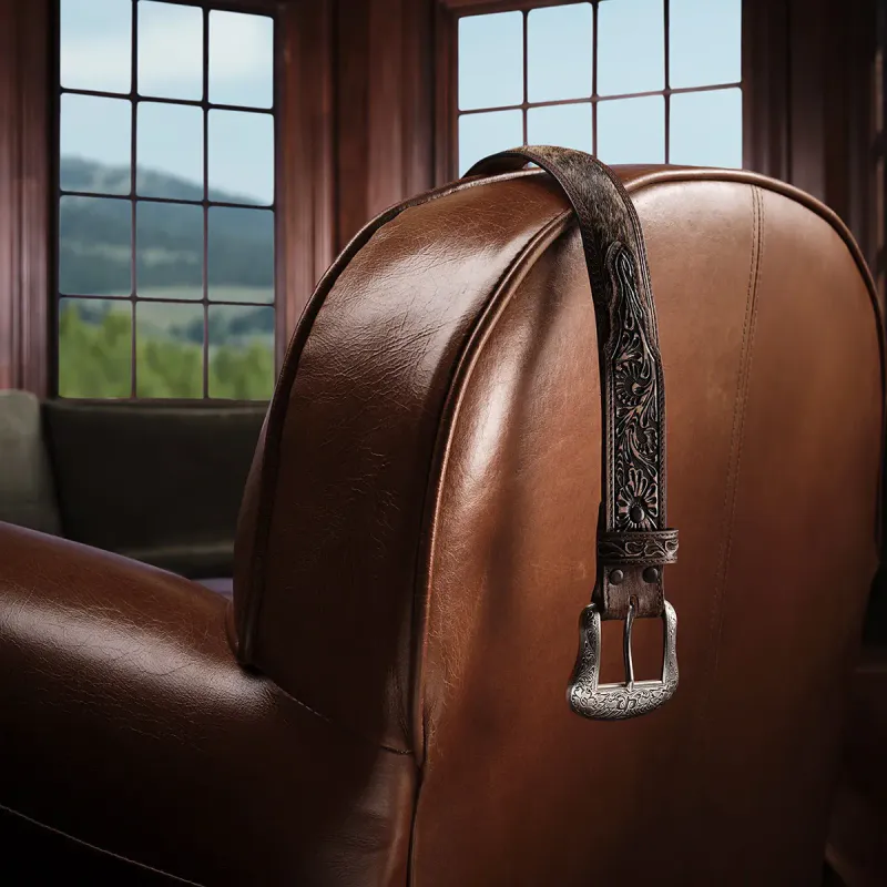 Stetson Westernbelte Hair-On-Hide – skinnbelte med unikt hårfelt