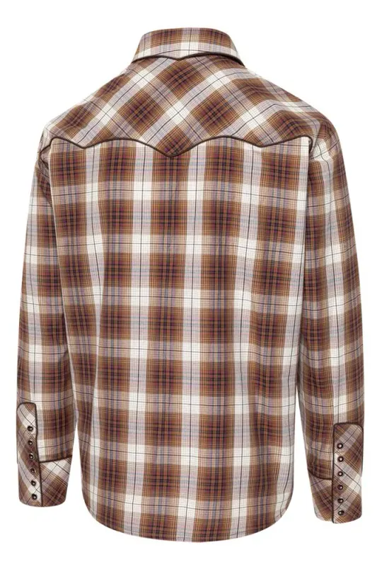 ISAAC Westernskjorte – Rutet Brun/Beige Herreskjorte