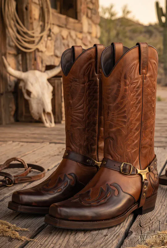 Old Manchado Pull Grass Castano 2660 – Square Toe Cowboy Boots