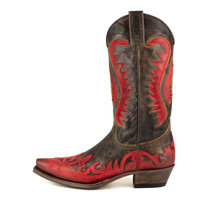 Mayura 2567 Cowboy Boots i Rødt Rustikt Skinn