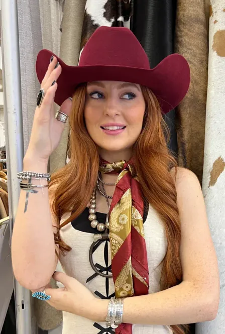 Hovedbilde Cattleman Burgundy Cowboyhatt