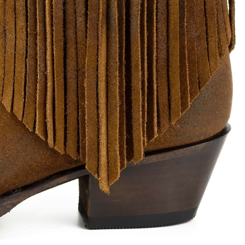 Mayura Atenea Ankelhøye Cowgirl Boots Med Frynser - Afelpado Tabaco 