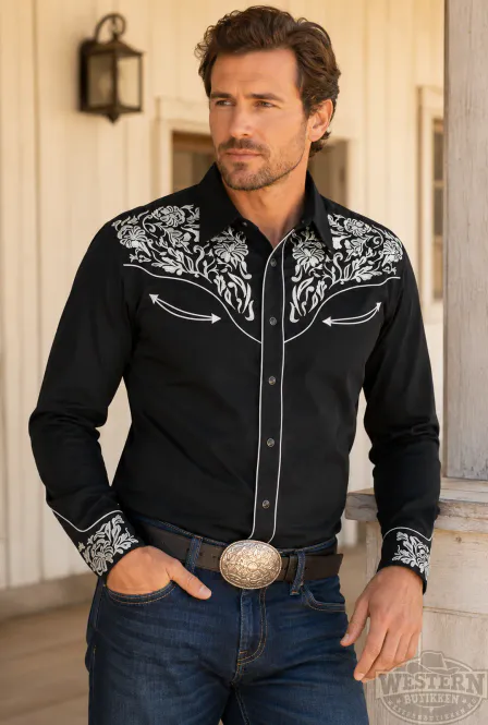 Hovedbilde Westernskjorte Black Silver Embroidery