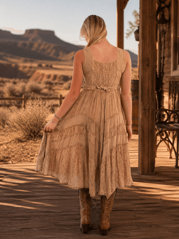 Scully Beige Western-Kjole