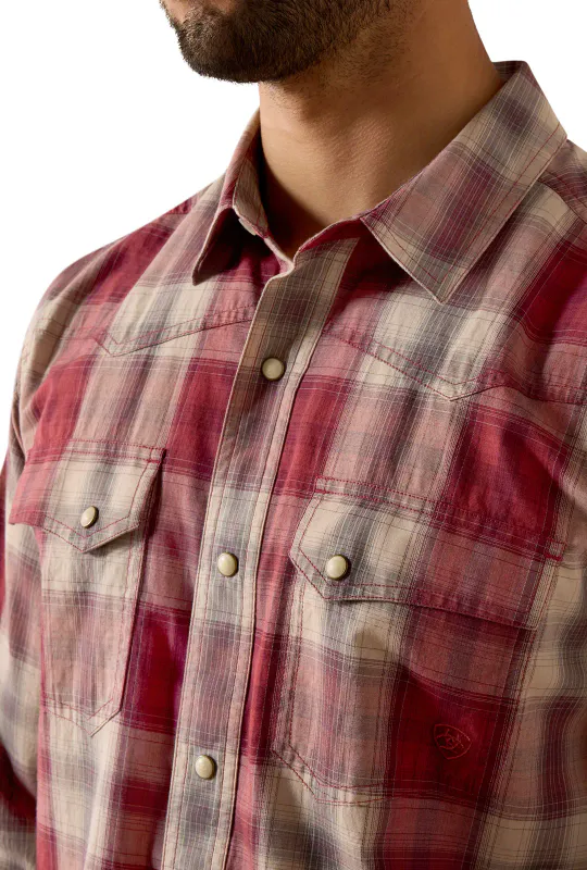 Retro Hawthorne Westernskjorte – Brick Red Plaid